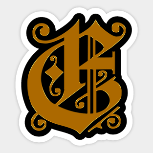 Golden Letter E Sticker